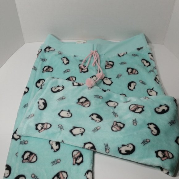 Super Soft Fleece Pajama Pants Penguin Small - Picture 1 of 5